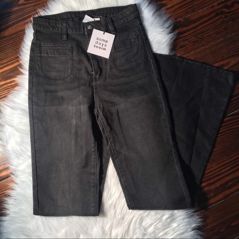 Somedays Lovin PACSUN Flare Jeans Size 28 Black